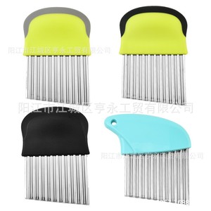 En gros, Coupe-frites ondulées en acier inoxydable, Coupe-oignons, Outil à légumes multifonctionnel, Facile à utiliser - Product Image 4