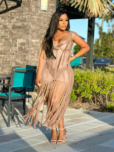 TS1253 nueva moda Sexy Bikinis traje de baño cubrir Ups vestido de ganchillo ropa de <span class=keywords><strong>playa</strong></span> cubrir trajes de baño para mujeres borla Vestido de <span class=keywords><strong>playa</strong></span> - Product Image 5