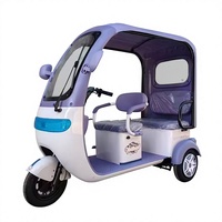 Tricycle électrique à double rangée pour loisirs, usage double passagers et marchandises, véhicule à batterie pour le transport scolaire des enfants