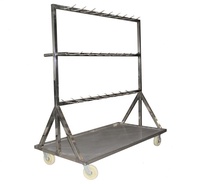 Chariot de transfert en acier inoxydable rouge durable avec moteur et pompe pour abattoir de porcs/bovins/ovins/chèvres