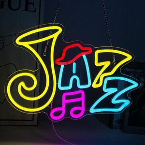 Enseigne néon musicale, motif notes de jazz, décoration murale LED, enseignes néon personnalisées avec logo - Product Image 1
