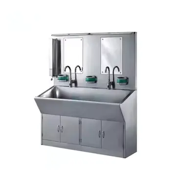 Fully automatic induction sink with hot and cold water for hand-washing in medical and food handling