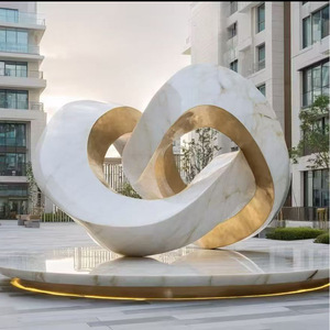 Escultura de Acero Inoxidable, Arte Abstracto Contemporáneo para Exteriores, Ideal para Propiedades, Parques e Instalaciones Comerciales, Metal Duradero - Product Image 1