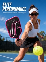 Raquette de pickleball en fibre de carbone T700 rose fluo 16 mm avec service OEM/ODM et marque privée pour les marques sportives et l'entraînement