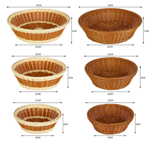 Cesta Redonda <span class=keywords><strong>de</strong></span> Mimbre <span class=keywords><strong>para</strong></span> Pan, Cestas Navideñas <span class=keywords><strong>para</strong></span> Alimentos, Cesta <span class=keywords><strong>de</strong></span> Frutas Apilable Resistente y Ecológica <span class=keywords><strong>para</strong></span> Cocina - Product Image 6