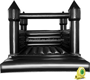 Maison de château gonflable de rebond de maison de rebond de mariage noir au meilleur prix avec ventilateur - Product Image 3