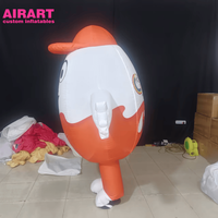 Costume gonflable en forme d'œuf de dessin animé pour événements de défilé, costume de mascotte gonflable en forme d'œuf pour idées de fête