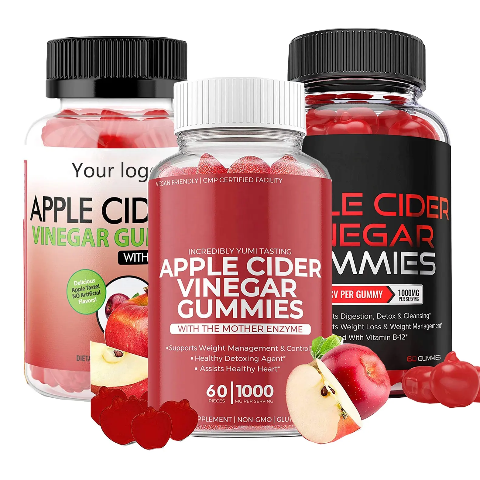 OEM 체중 감소 애플 사이다 식초 gummies 슬리밍 비건 유기농 사과 사이다 식초 gummies