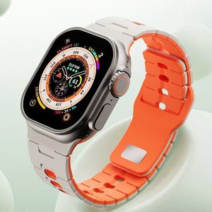 Nouveau bracelet de montre en silicone pour Apple Watch Series 10 11 46mm 42mm Ultra 49mm SE 44mm 45mm, bracelet de sport bicolore - Product Image 4
