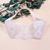 Bandeau de cheveux pour bébé fille de 0 à 3 ans, broderie florale blanche, bandeau élastique en nylon, accessoires pour cheveux de bébé