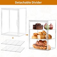 Boîte de rangement pour pain, organisateur de bureau, en plastique transparent, grande capacité, compartiments, présentoir à biscuits, collations, desserts, gâteaux