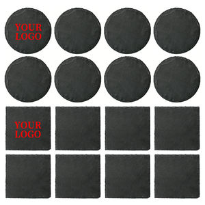 Sous-verres en <span class=keywords><strong>ardoise</strong></span> naturelle carrée, gravés au laser, sous-verres en <span class=keywords><strong>ardoise</strong></span> vierges en vrac, sous-verres en pierre noire antidérapants - Product Image 2
