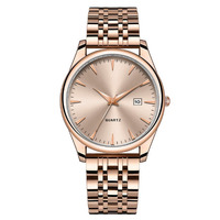 Montre classique simple pour couples, nouveau modèle haut de gamme, bracelet en acier, montre à quartz personnalisée avec boîtier rond unisexe
