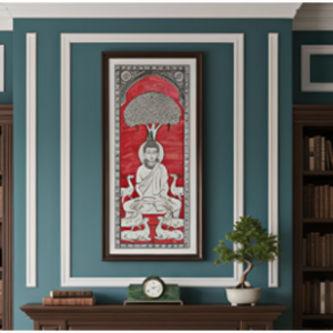 Bouddha méditant sous l'arbre Bodhi - Origine Orissa - Décoration suspendue pour salon intérieur - Product Image 1