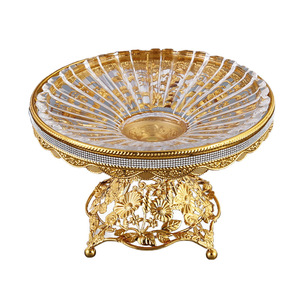 Plateau à fruits élégant en verre et métal pour la maison, salon, table basse, décorations d'intérieur, vente en gros, nouveaux produits - Product Image 5