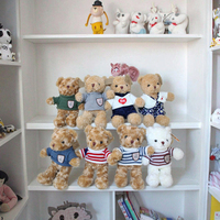 Peluche Ours en Peluche Doux et Moelleux 20cm Style Preppy, Jouet pour Machine à Prix d'Arcade de Centre Commercial, Vente Directe, Article de Qualité