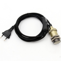 E14 support de lampe en cuivre antique Edison rétro en laiton électroplaqué petite mèche à vis prise avec interrupteur prise ue cordon d'alimentation