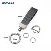 Porte-clés de voiture en cuir de fibre de carbone pour BMW Mercedes VW Audi Toyota Honda Hyundai Kia Peugeot Ford porte-clés accessoires Anti-perte