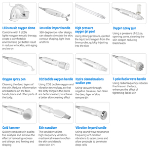 Nouvelle machine de beauté faciale Hydra Jet Peel Co2 11 en 1, machine à oxygène pur O2, dôme à oxygène O2, machine faciale O2 Derm, portable - Product Image 5