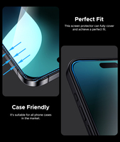 OEM Lot de 10 26 °   Protection d'écran anti-espion en verre trempé sans bulles pour téléphones mobiles, anti-rayures pour iPhone 18 Pro/pro Max