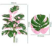 Vente en gros d'article de bonne qualité plante feuille de latex toile de fond mariage feuilles vertes décoration