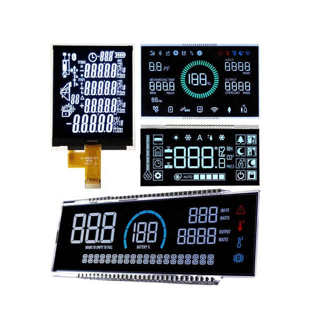 High Quality Large VA Black Color Display Screen Customized Monochrome Segment LCD for Monitor Controller Devices