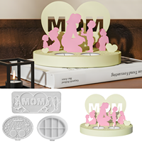 Stampo in silicone riutilizzabile per portacandele in resina epossidica LEQU Happy And Fun per la festa della mamma, per decorazioni domestiche e creazione di candele fai da te