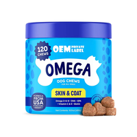 Complément alimentaire pour chien 8 en 1 sous marque privée : comprimés à mâcher multivitaminés, glucosamine, probiotiques, huile de saumon oméga 3 pour le soutien des articulations et du système immunitaire