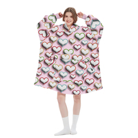 Nouveau design imprimé personnalisé 100% gâteau en polyester grandes manches portables femmes sweat à capuche surdimensionné couverture sweat-shirt