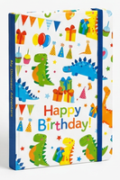 Set de Regalo de Cumpleaños con Diseño de Dinosaurio Animado, Papel de Arte Reciclable, Bolsas de Regalo de Tamaño Personalizable, Caja de Regalo, Cuaderno, Tarjeta de Felicitación