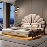 Moderne Möbel Schlafzimmer-Bett-Sets Großgröße italienische Designs Großes Bett Stoff-Bettgestell gepolsterte Betten