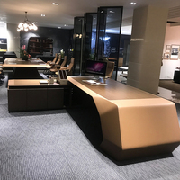 Bureau de direction en bois massif haut de gamme, design moderne, modulaire, usage commercial, élégant
