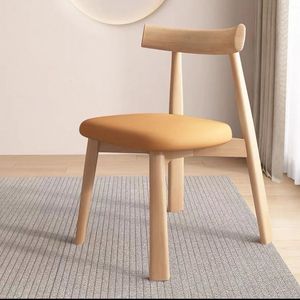 Chaise de salle à manger nordique en bois massif, fauteuil moderne de luxe léger pour hôtel et maison, chaise à dossier noir, tabouret de <span class=keywords><strong>bar</strong></span> L035 - Product Image 4