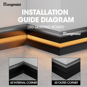 Battiscopa a Incasso <span class=keywords><strong>da</strong></span> 8CM con Luce LED, Battiscopa in Alluminio con LED, Nasconde le Fughe delle Piastrelle e Migliora l'Illuminazione Ambientale - Product Image 4