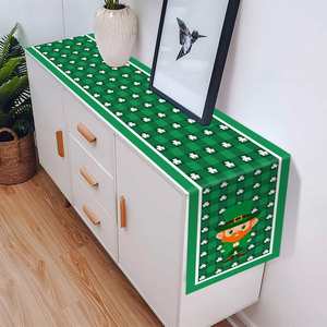 St. Patrick's Farmhouse <b>Tablecloth</b> <b>Embroidered</b> Clover Design Banner Flag <b>Tablecloth</b> for Kitchen Dining Home - Product Image 4