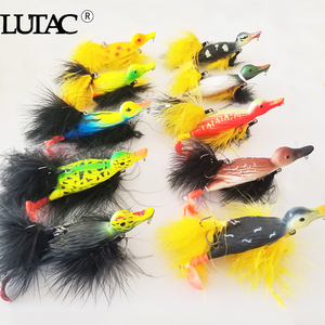 Leurre de pêche Lutac OEM pour canard, 123MM/25.7G/flottant, yeux 3D réalistes, hameçon simple, corps de poisson bionique avec pieds qui font des bruits de nage et des éclaboussures - Product Image 6