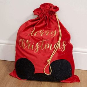 Bolsa de Regalo Navideña de Terciopelo Rojo de Lujo, con Diseño de Ratón Navideño, para Regalos de Navidad - Product Image 5