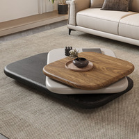 Table basse rotative de style minimaliste italien, luxe léger, pour appartement de petite et moyenne taille, haut de gamme, simple et moderne