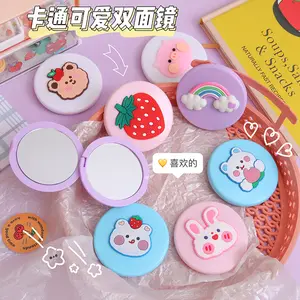 Personnalisable Dessin Animé Double Face Miroir Portable Pliant Miroir De Maquillage Étudiant Dortoir Maison De Poche Mini Miroir De Poche