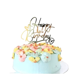 Hstyle PQ678 Champagne Gold Acrílico Día de <span class=keywords><strong>cumpleaños</strong></span> Cupcake Toppers con signos de corazón <span class=keywords><strong>para</strong></span> niños <span class=keywords><strong>Feliz</strong></span> <span class=keywords><strong>cumpleaños</strong></span> Día Cake Toppers - Product Image 1