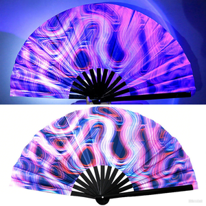 13 inch Pop Clack gấp người hâm mộ tùy chỉnh UV in lớn tre tay Fan Rave gấp có thể gập lại fan hâm mộ - Product Image 4