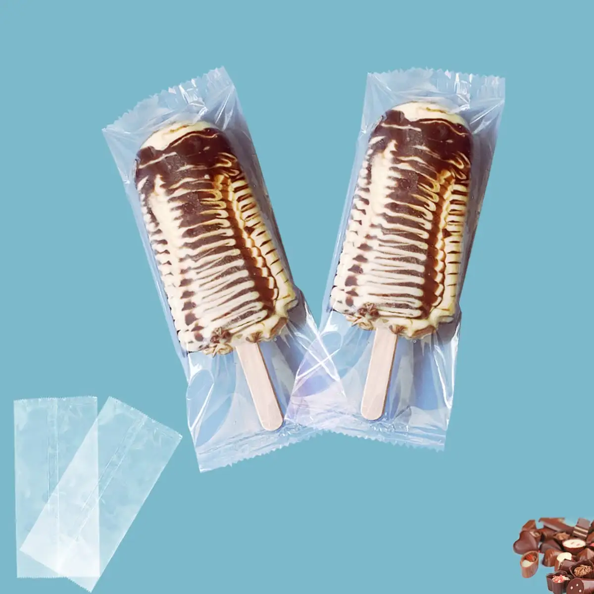 新しいスタイルのヒートシールシーリングプラスチックOppアイスクリームアイスキャンデー冷凍庫ラッパー収納バッグパッケージポーチ冷凍包装モールドバッグ