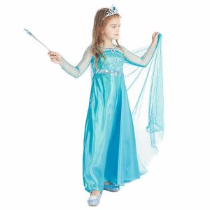 Nuovo Vestito da Principessa <span class=keywords><strong>Frozen</strong></span> per Bambine 2021, Abito Natalizio in Poliestere Fluorescente con Paillettes e Maniche Lunghe - Product Image 6