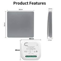 Interruptor Inalámbrico Autoalimentado Touchmi Tuya Zigbee, Sin Batería, Sin Cables, Control por Aplicación Smart Life, Interruptor de Pared EU