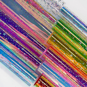 ฟิล์ม TPU ใสมีสีพิเศษ0.4มม. ลายดาวห้าแฉกวัสดุ TPU กันน้ำมีสีใสสำหรับกระเป๋าคลิปผม - Product Image 1