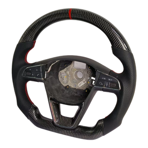 Volant en Fibre de Carbone Personnalisé YTcarbon pour Seat <span class=keywords><strong>Leon</strong></span> 5F Ibiza 6F Alhambra Arona Ateca Toledo FR <span class=keywords><strong>CUPRA</strong></span> Ateca 2013-2022 - Product Image 2