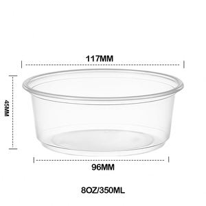 Bols à salade jetables biodégradables en PLA transparent de 117 mm de diamètre, de 8 oz à 32 oz, avec couvercle, boîte à collation et gobelets à emporter - Product Image 3