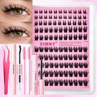 Cils en grappe à prix d'usine 8-16mm, cils effilés en cheveux synthétiques, faux cils naturels individuels, kit d'extension de cils en livre
