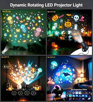 360 °   Proyector LED Giratorio de Halloween, Recargable por USB, Decoración Interior, Luz Nocturna para Navidad, Fiestas y Dormitorios