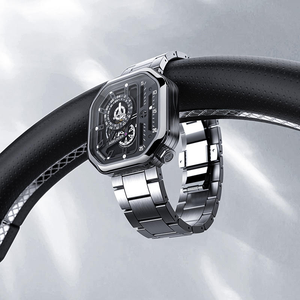 นาฬิกาข้อมือ AGELOCER รุ่น Original Racing สายสตีล สำหรับผู้ชาย หน้าปัดสี่เหลี่ยม เรืองแสง โครงกระดูก นาฬิกาจักรกลอัตโนมัติ พร้อมกล่อง - Product Image 4